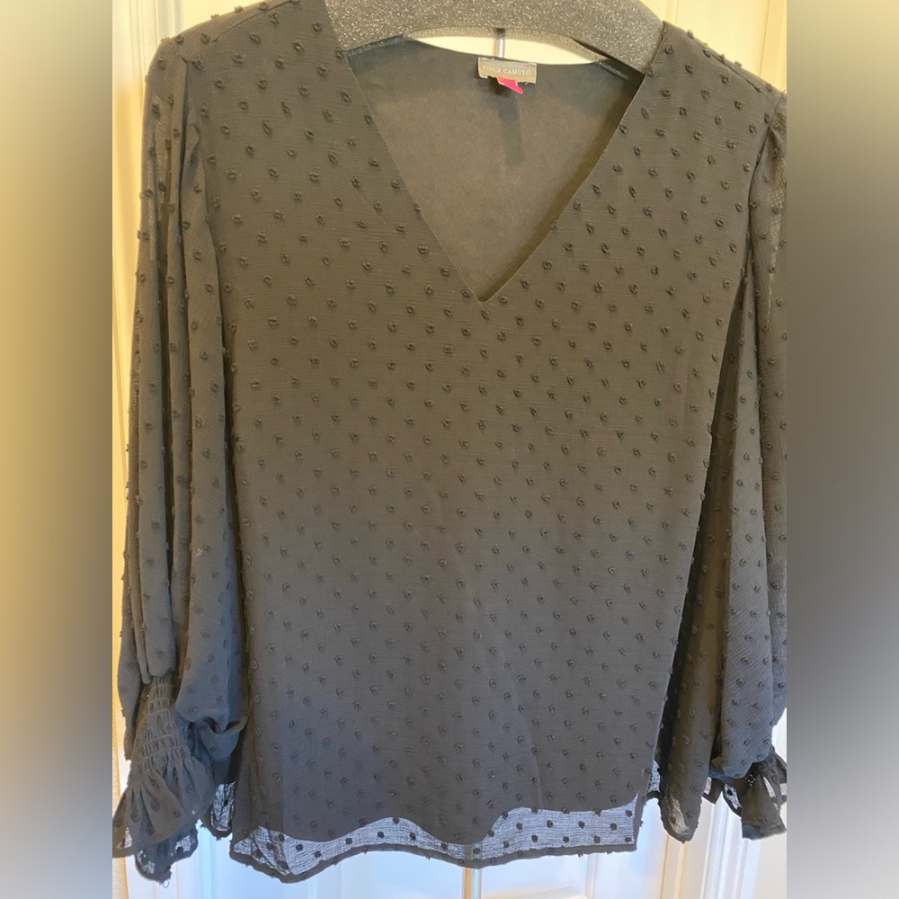 Clip Dot Chiffon V neck blouse